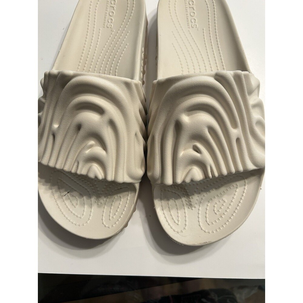 Size 13- Salehe Bembury X Crocs The Pollex Slide (208685-1MC) Parsnip Preowned - Picture 7 of 10